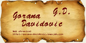 Gorana Davidović vizit kartica